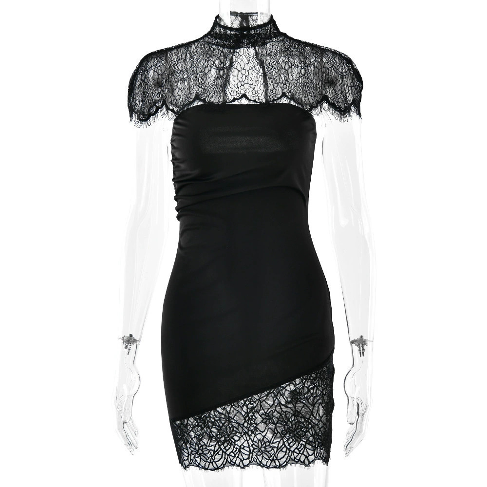 ZARA Sexy Lace Trim Shawl Backless Tube Top Bodycon Dress - Picture 6 of 6